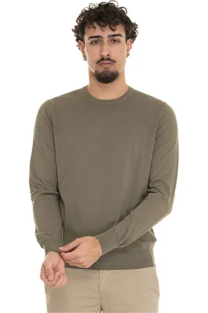 Gran Sasso Strik, Herre, Grøn, 2XL, Bomuld, Bomuld Rundhalset Pullover