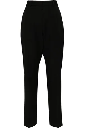 Lanvin Bukser, Dame, Sort, S, Uld, Taperede Uldbukser