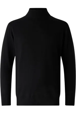 Roberto Cavalli Strik, Herre, Sort, M, Uld, Højhalset uldtrøje med slange monogram