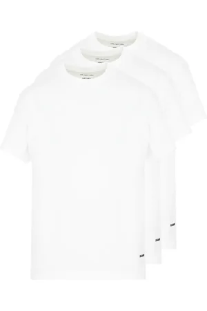 Jil Sander Top, Dame, Hvid, M, Bomuld, Hvid T-shirt med logo detalje