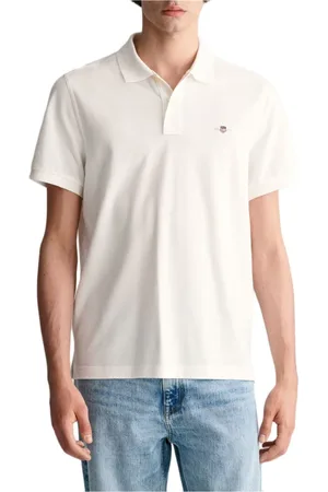 GANT Top, Herre, Hvid, 3XL, Bomuld, Reg Shield SS Pique Polo