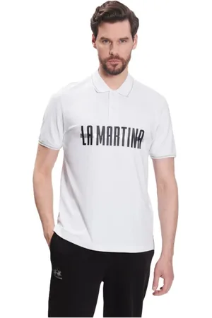 La Martina Top, Herre, Hvid, XL, Bomuld, Logo Print Bomulds Polo Shirt