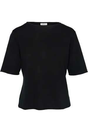 Hest Strik, Dame, Sort, L, Uld, Shortsleeve Sweater