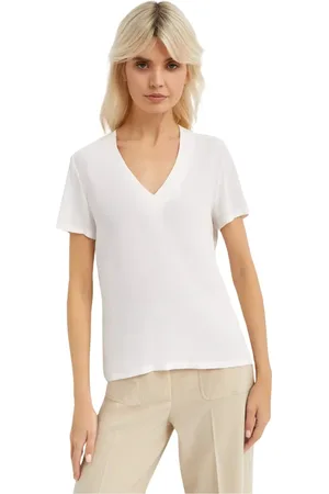 FAY Top, Dame, Hvid, XS, V-hals T-shirt