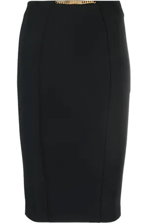 Elisabetta Franchi Nederdel, Dame, Sort, L, Polyester, 110 Nero Midi Nederdel