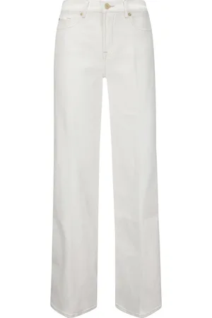 7 for all Mankind Jeans, Dame, Hvid, W23, Bomuld, Flared Stretch Bomuldsjeans