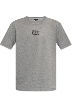 EA7 Top, Herre, Grå, L, Bomuld, Crewneck T-Shirt