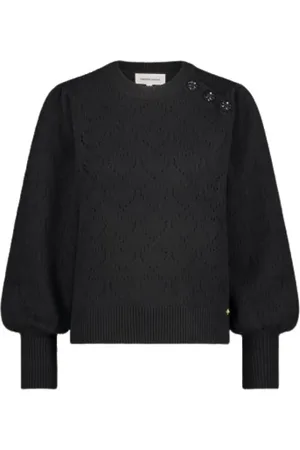 Fabienne Chapot Strik, Dame, Sort, XL, Bomuld, Hjerte Strik Trøje Diana Stil