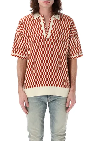 AMIRI Top, Herre, Flerfarvet, M, Uld, Ternede Oversized Polo Brændt Orange