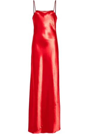 FORTE FORTE Kjole, Dame, , L, Satin, Hibiscus Skinnende Satin Slip Kjole