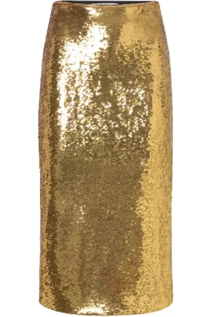 ERMANNO SCERVINO Nederdel, Dame, Gul, XS, Uld, Sequin Nederdel Guld Glamourøs Stil