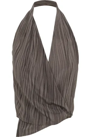 Cortana Top, Dame, Brun, M, Etna, rolig silke top print