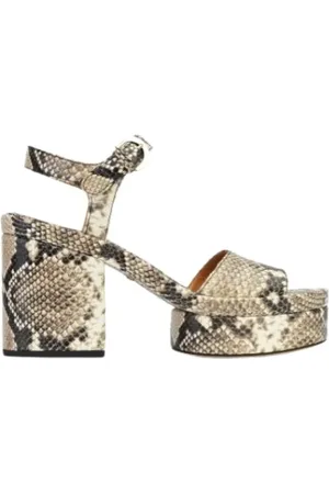 Chloé Sko, Dame, Grå, 39 EU, Python Embossed Platform Sandaler