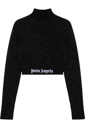 Palm Angels Strik, Dame, Sort, XS, Uld, Sweater Turtleneck