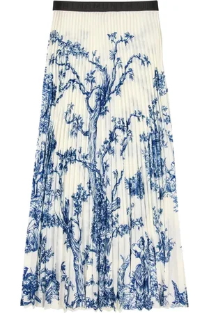 Munthe Nederdel, Dame, Blå, XS, Polyester, Plisseret Midi Nederdel