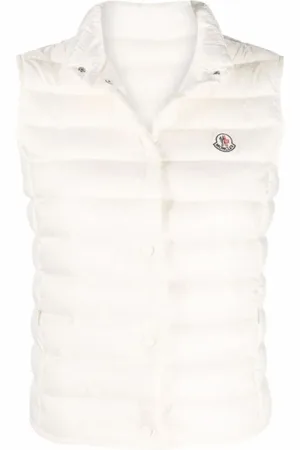 Moncler Jakke, Dame, Hvid, XS, Uld, Quiltet Dunvest