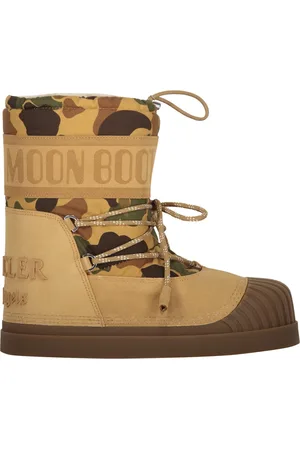 Palm Angels Sko, Herre, Brun, 41 EU, Læder, Camouflage Snow Støvler med metaløjer