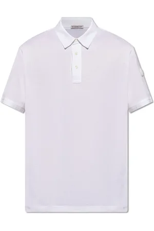 Moncler Top, Herre, Hvid, XL, Bomuld, Polo shirt med logo