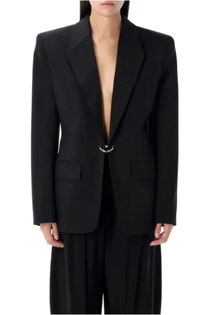 MUGLER Jakke, Dame, Sort, M, Uld, Sort Pierced Tailored Jakke