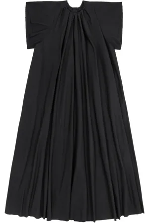 Maison Margiela Kjole, Dame, Sort, XS, Polyester, Maxikjole med vide ærmer