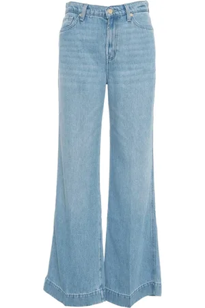 7 for all Mankind Jeans, Dame, Blå, W28, Flared Jeans Højtaljede med Brede Ben