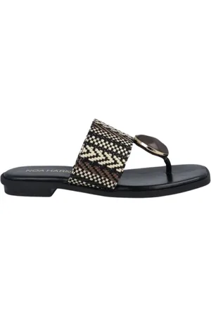 NOA HARMON Sko, Dame, Flerfarvet, 37 EU, Uld, Farverig Flad Sandal Margot