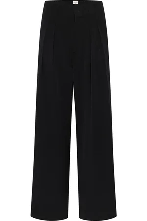 My Essential Wardrobe Bukser, Dame, Sort, XS, Polyester, Wide Leg High Waist Sorte Bukser