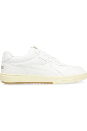Palm Angels Sko, Herre, Hvid, 40 EU, Læder, Low-top Sneakers med Kontrastfarvet Sål