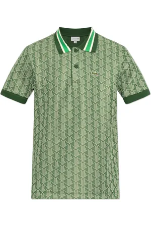 Lacoste Top, Herre, Grøn, M, Klassisk Fit Monogram Jacquard Polo Shirt