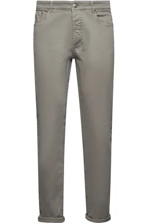 Brunello Cucinelli Bukser, Herre, Grå, 2XL, Asymmetrisk Silkebluse med Knaplukning foran