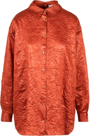 Msgm Bluser & Skjorter, Dame, , XS, Satin, Satin Skjorte med Krølleeffekt