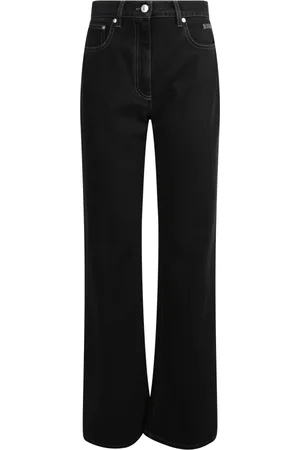 Msgm Jeans, Dame, Sort, 2XS, Bomuld, Italienske sorte højtaljede jeans med brede ben