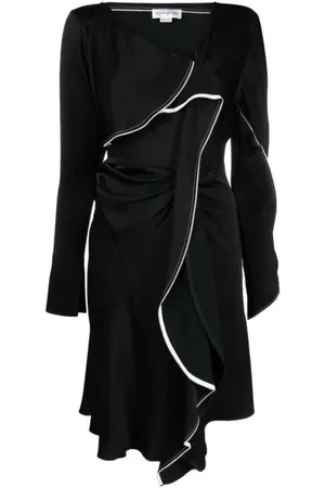 Victoria Beckham Kjole, Dame, Sort, 2XS, Uld, Korte kjoler