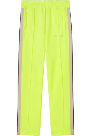 Palm Angels Bukser, Herre, Gul, M, Tyl, Gule Broderede Stribede Bukser