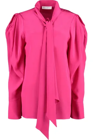 Nina Ricci Bluser & Skjorter, Dame, Lyserød, M, Crêpe-silke Skjorte