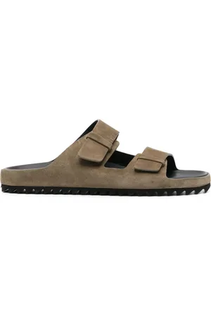 Officine creative Sko, Herre, Grøn, 44 EU, Suede, Suede sandaler med gummisål