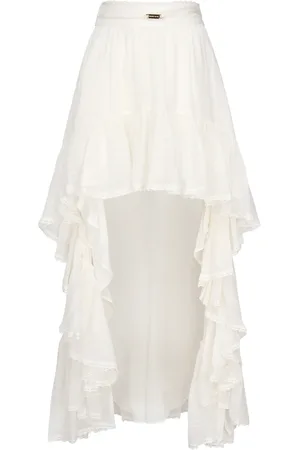 Guess Nederdel, Dame, Hvid, XL, Hvid Asymmetrisk Lang Nederdel