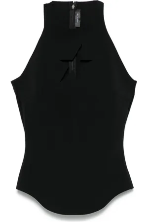 MUGLER Top, Dame, Sort, S, Ærmeløs Racerback Top
