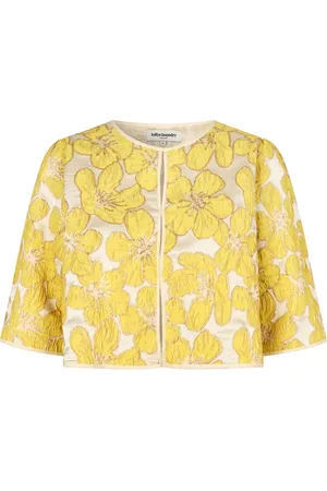 Lollys Laundry Jakke, Dame, Gul, L, Floral Kort Jakke Lys Gul