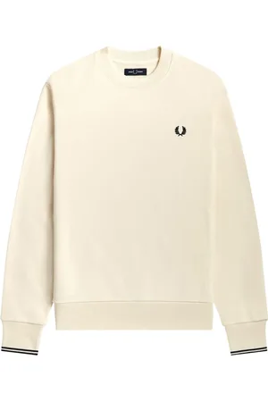 Fred Perry Sweathshirts & Hoodies, Herre, , XL, Bomuld, Ecru Sweater med Logo