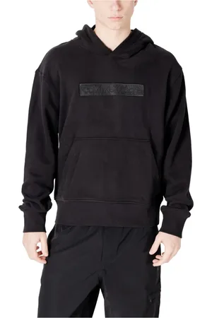 Calvin Klein Sweathshirts & Hoodies, Herre, Sort, XL, Bomuld, Sort hættetrøje i bomuld med lomme