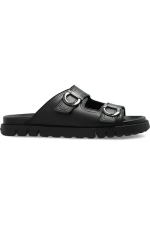 Salvatore Ferragamo Sko, Herre, Sort, 42 EU, Læder, Læder Sandaler Colly