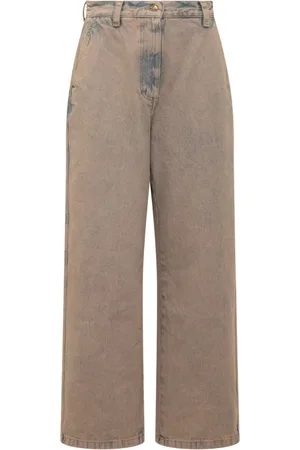 Palm Angels Jeans, Dame, Lyserød, W25, Bomuld, Logo-broderede Overdye-Wash Jeans