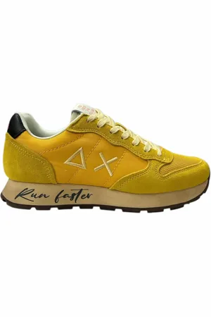 sun68 Sko, Herre, Gul, 40 EU, Nylon, Vintage Sneakers med Run Faster Logo