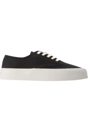 Maison Kitsuné Sko, Herre, Sort, 42 EU, Bomuld, Canvas Lace-Up Sneakers