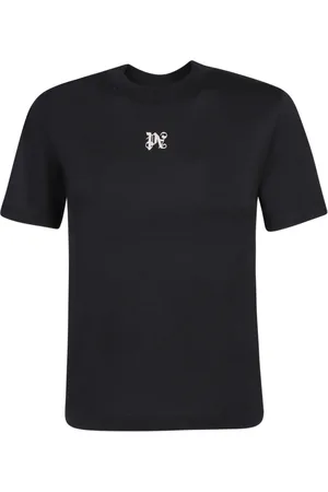 Palm Angels Top, Dame, Sort, XS, Bomuld, Sort T-shirt med Rund Halsudskæring