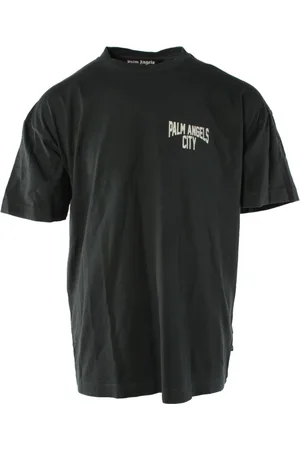 Palm Angels Top, Herre, Grå, S, Bomuld, Iconic Logo Grå Bomulds T-shirt