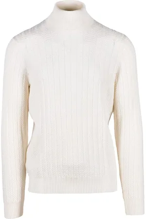 Gran Sasso Strik, Herre, Hvid, L, Uld, Ren uld sweater