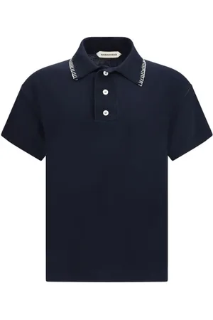 Namacheko Top, Herre, Blå, S, Bomuld, Polo Skjorte med Broderet Krave