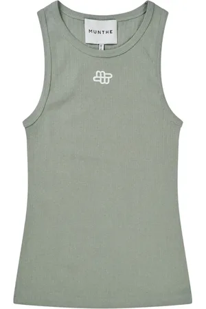 Munthe Top, Dame, Grøn, S, Bomuld, Tanktop med broderet emblem